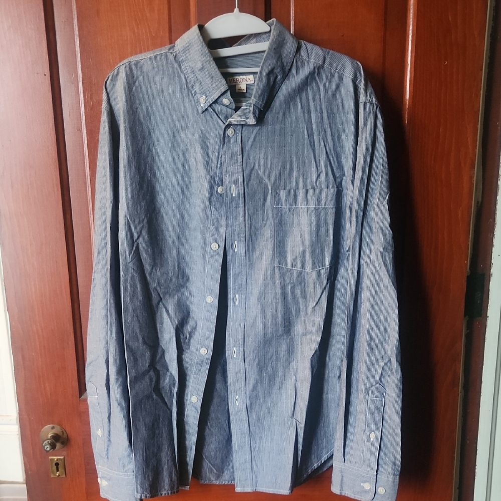 Merona Casual Denim Blue Button-Down Shirt